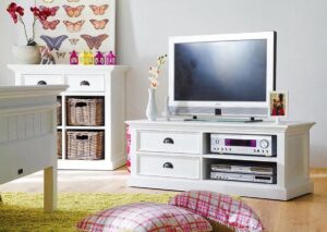 TV-meubel Wittevilla 120cm wit met lades en open vakken