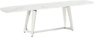 TV-meubel met marmeren blad en zilverkleurige poten - 180x42x45 cm