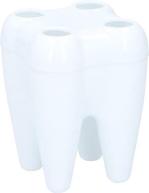 Tandenborstel houder tand/kies vorm 9,5 cm - Tandenborstelhouder voor 4 tandenborstels