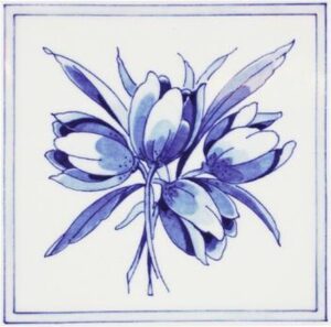 Tegel tulp blauw Royal Delft
