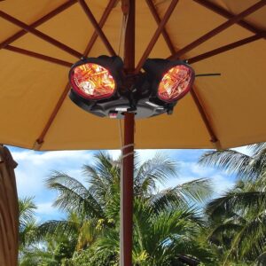 Terrasverwarmer voor parasol - Hangende terrasverwarming voor zonnescherm - 4 heaters - 2000 wattt