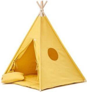 Tipi Tent / Speeltent Kinderkamer Okergeel - Speeltent voor Kinderen - Kindertent - Indianentent - Wigwam 100x100x120cm
