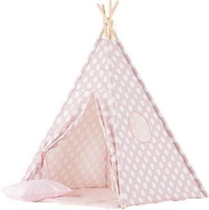 Tipi Tent / Speeltent Kinderkamer Pink Dots - Speeltent voor Kinderen - Kindertent - Indianentent - Wigwam 100x100x120cm
