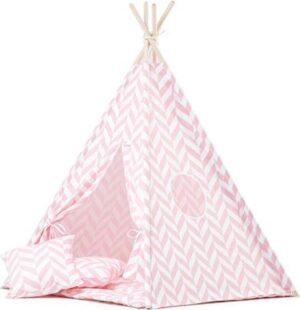 Tipi tent / Speeltent Kinderkamer Herringbone Roze - Speeltent voor Kinderen - Kindertent - Indianentent - Wigwam 100x100x120cm