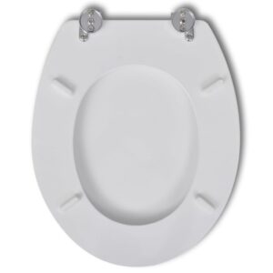Toiletbril hard-close simpel ontwerp MDF wit