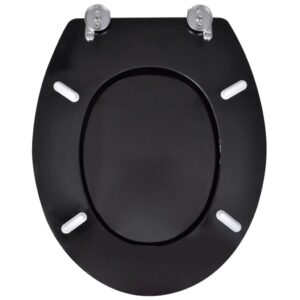 Toiletbril hard-close simpel ontwerp MDF zwart