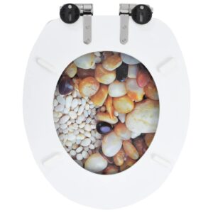 Toiletbril met soft-close deksel MDF kiezelsteentjes print