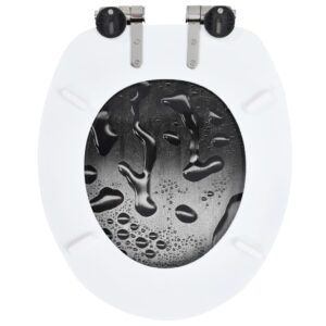 Toiletbril met soft-close deksel MDF waterdruppel print