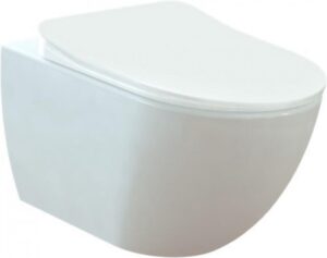 Toiletpot Hangend Creavit 51x35,5x29cm Glans Wit met Softclose Toiletbril Rimfree