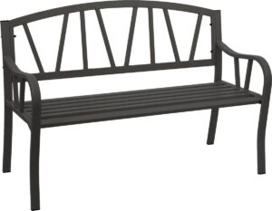 Tuinbank-Staal-zwart-127.5 cm breed - 2 zitter