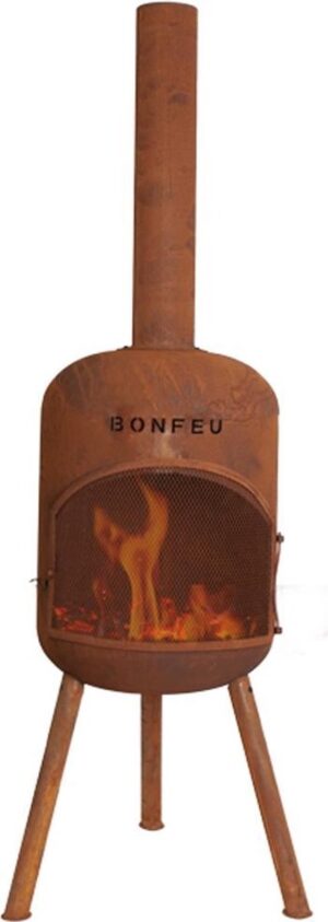 Tuinhaard BonFeu BonBono - Ø 45 x 165 cm hoog - Bruin - Roest - BBQ - Terrashaard