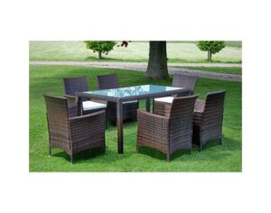 Tuinset poly rattan bruin 13-delig