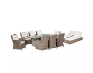Tuinset poly rattan bruin 29-delig