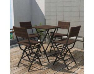 Tuinset poly rattan bruin 5-delig