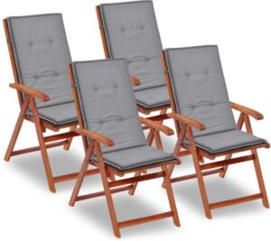 Tuinstoelen Antraciet 4 STUKS / Tuin stoelen / Buiten stoelen / Balkon stoelen / Relax stoelen
