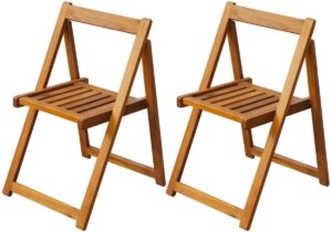 Tuinstoelen Inklapbaar Acacia Hout 2 STUKS / Tuin stoelen / Buiten stoelen / Balkon stoelen / Relax stoelen