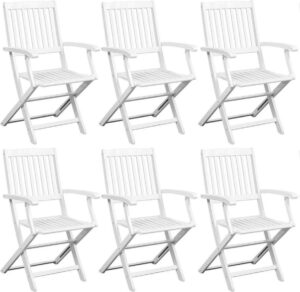 Tuinstoelen Wit Acacia Hout / Tuin stoelen / Ligstoel Tuin verstelbaar / Buiten stoelen / Balkon stoelen / Relax stoelen