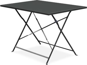 Tuintafel bistrot opvouwbaar - Emilia rechthoek antraciet- Rechthoek tafel 110x70cm van staal met thermolak