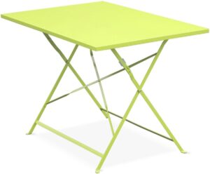 Tuintafel bistrot opvouwbaar - Emilia rechthoek groen- Rechthoek tafel 110x70cm van staal met thermolak