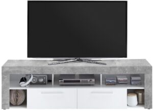 Tv-meubel Raymond 180 cm breed - grijs beton met wit
