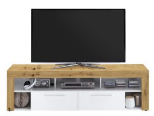 Tv-meubel Raymond 180 cm breed in artisan eiken met wit