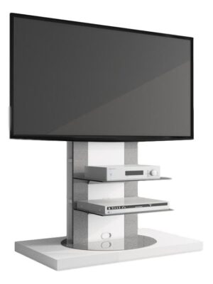 Tv-meubel Roma 2 van 126 cm hoog in hoogglans wit