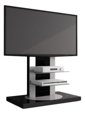 Tv-meubel Roma 2 van 126 cm hoog in hoogglans zwart