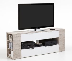 Tv-meubel Tabora 180 cm breed - Zand eiken met wit