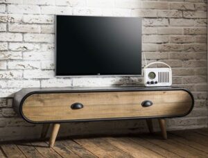 Tv-meubel Trunk 120 cm breed - Zwart met eiken