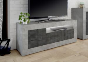 Tv-meubel Urbino 138 cm breed in grijs beton met oxid