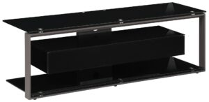 Tv-meubel Yas 130 cm breed - Zwart met antraciet