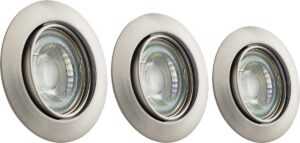 Twilight NEO 3-pack dimbare LED inbouwspots (brushed nickel), richtbaar, inclusief 3x GU10 LED lamp 5W - 2700K (warm wit), 5 jaar garantie, 25 000 branduren