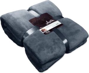 Unique Living Justin - Fleece polyester - Plaid - 150x200 cm - Dark Blue
