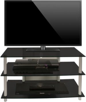 VCM Sindas - Tv-meubel - Zwart - Aluminium/Glas