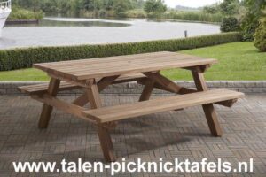 Van Talen - Picknicktafel 6 personen - Hardhout - 160 x 180 cm