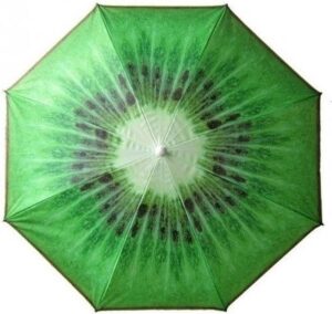 Verstelbare strandparasol / parasol met kiwi print - 180 cm - kantelbare parasols