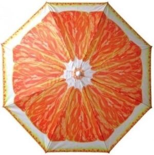 Verstelbare strandparasol / parasol met sinasappel print - 180 cm - parasols