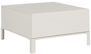 Vierkante salontafel Alpha 80x42x80 cm breed in wit met eiken