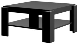 Vierkante salontafel Elba 84 cm breed - hoogglans zwart