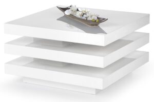 Vierkante salontafel Ingrid 80x45x80 cm breed in wit