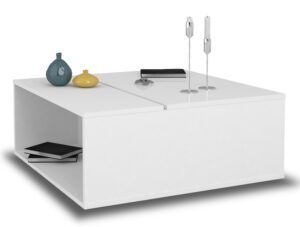 Vierkante salontafel Spirit 90x42x90 cm in hoogglans wit