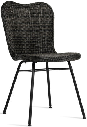 Vincent Sheppard Lena Dining Chair - Tuinstoel - RVS Onderstel - Zitting Wicker - Mocca/Grijs