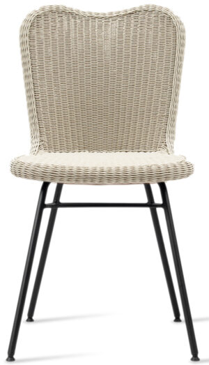 Vincent Sheppard Lena Dining Chair - Tuinstoel - RVS Onderstel - Zitting Wicker - Old Lace/Beige