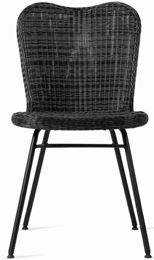 Vincent Sheppard Lena Dining Chair - Tuinstoel - RVS Onderstel - Zitting Wicker - Zwart