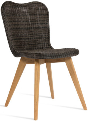 Vincent Sheppard Lena Dining Chair - Tuinstoel - Teak Onderstel - Zitting Wicker - Mocca/Grijs