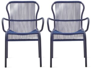 Vincent Sheppard Loop Dining Chair - Rope Tuinstoel - Set Van 2 - Indigo Blauw