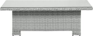 Vinor tuintafel 134 x 84 cm H 67,5/44, met "up & down", met glasplaat, zand.