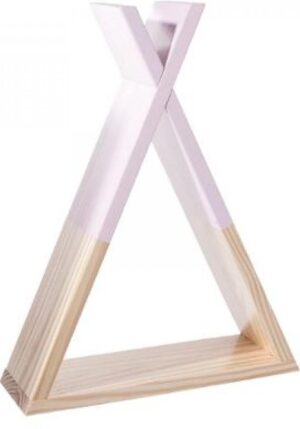 Wandplank tipitent vorm hout roze