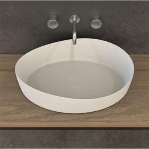 Waskom Opbouw Ideavit Solidharmony Ovaal 60x44x15.5cm Solid Surface Mat Wit