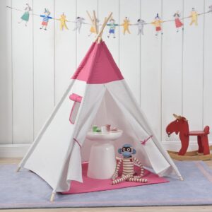 Wigwam tent - speeltent voor kinderen - Pink en wit